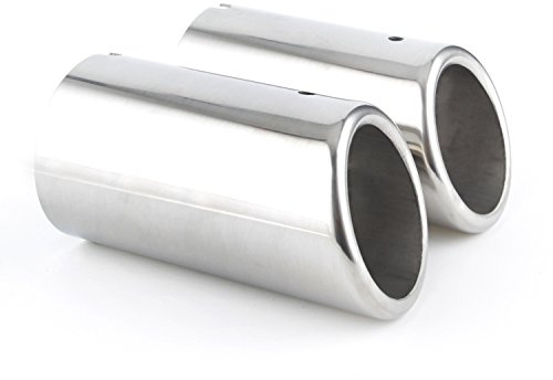 TAKPART 2 Pcs Stainless Steel Exhaust Tailpipe Muffler Tip Trim End Pipe Compatible With Scirocco 2008-2014 Golf VI VII