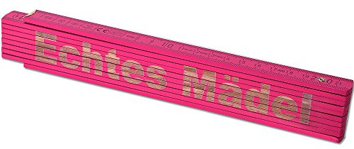 TE-Trend Zollstock Pink 2 Meter Maßstab Gliedermaßstab Laser Gravur Spruch Vatertag Muttertag Mama Geburtstag Echtes Mädel
