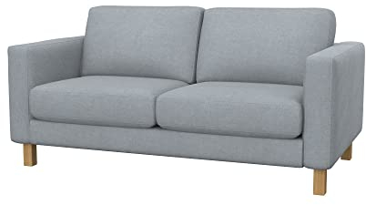 Soferia Sofabezug Kompatibel Mit Karlstad 2er-Sofa Sofaüberzug Sofaüberwurf Sofaschoner Cover Wasserabweisend Fleckschutz Softi Grau
