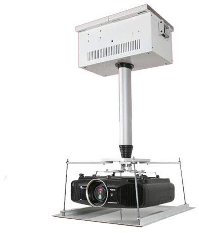 CGOLDENWALL Electric Projector Lift 100-400CM Projector Hanger Mount Remote Control Projector Lift Ceiling Mount for Meeting Room/Office/School/Cinema with Max Load 25kg (Lifting Stroke: 400cm)
