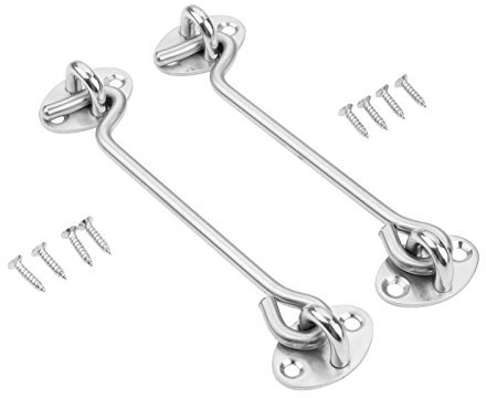 12 Inch-300mm Cabin Door Hook Bolts and Eye Latch Lock Shed Gate Catch Silent Holder Stainless Steel 2Pcs