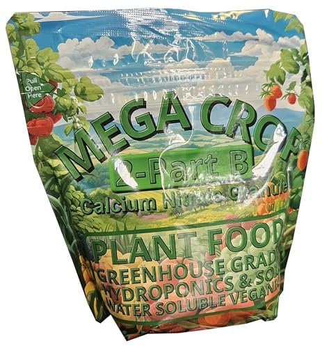 Mega Crop 2 Part B 15.5-0-0 Hydroponic Soil Fertilizer for Plants Calcium Nitrate (2kg)