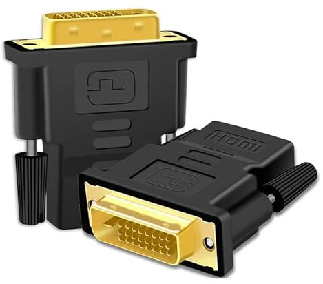 CABLEPELADO - Adattatore da DVI maschio a HDMI femmina, Dual Link (24 + 1 pin), adattatore bidirezionale DVI, 1080P, Full HDTV, compatibile con PS3/PS4, TV Box, BLU-Ray, proiettore, nero