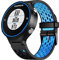 WIIKAI Armband Ersatzarmbänder kompatibel für Garmin Approach S6/Forerunner 735XT/630/620/235/220 Silikon Ersatz Uhrenarmbänder.(Schwarz+Blau)