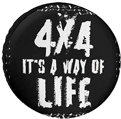 Housse de pneu de secours, 4 x 4 My Way of Life - Sac étanche à la poussière - Convient pour SUV, RV, remorque, roue de voiture de 16