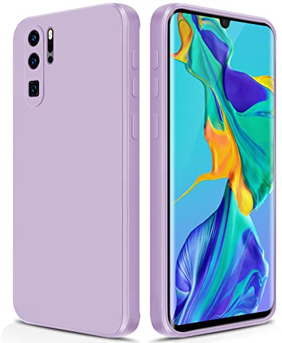 GiiYoon Hülle Kompatibel mit Huawei P30 Pro, Hochwertiges Liquid Silicone Case, Rundumschutz Handyhülle, Kratzfestes Weiches Mikrofaserfutter- Lila