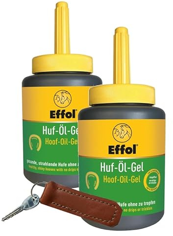 Doppelpack Effol Huf-Öl-Gel tropffrei 2x475ml Plus 1 Leder-Schlüsselanhänger