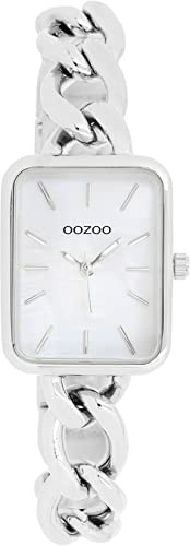 Oozoo Timepieces Damen Uhr| Armbanduhr Damen mit Kettenarmband | Hochwertige Uhr für Frauen| Edle Analog Damenuhr in rechteckig
