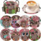8 Stück Diamond Painting Untersetzer mit Halter, Cartoon Eule Diamond Art Untersetzer, Diamant-Malsets für Erwachsene Anfänger Kinder, Mosaik Untersetzer