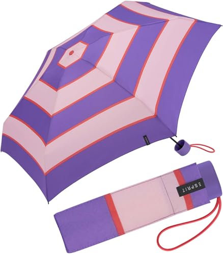 Esprit Super Mini Taschenschirm Petito Collegiate Stripe - deep Lavender