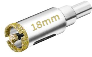 Meccion Diamond Hole Saw with Pilot Center Drill Bit 18mm Diamond Core Hole Cutter for Tile, Porcelain, Glass, Marble, Ceramic