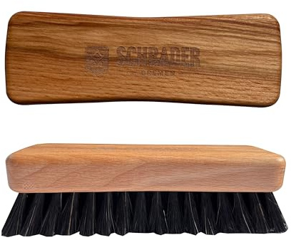 Schrader Glanzbürste - Holzbürste zum Polieren, ideal als Schuhbürste - Aus Buchenholz und Naturhaar - 13,5 x 4,5 cm - 1 Stück