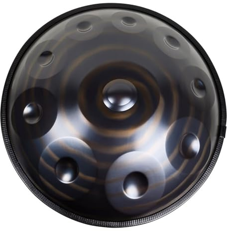 ORANGES 432HZ Handpan Steel Instrument D Minor 12 Notes Handpan Drum Meditation 10 Notes Hand Pan with Hand Drum Stand Soft Hand Pan Bag Mallets (Color : 10 notes, Size : Blue-440H)