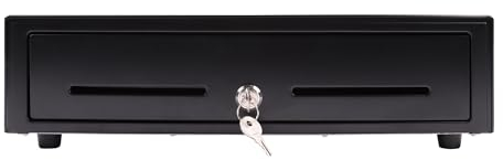 Olympia LD 410A Kassenschublade | Geldkassette abschließbar mit Einwurfschlitz | RJ12-kompatibel | 8 Münz- & 4 Scheinfächer + Halteklammern | Metallgeldbox für Handel & Gastronomie | 41,5x41x10,4 cm