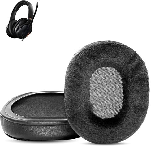 XRHTONG Ersatz-Ohrpolster für Roccat Khan Aimo Kopfhörer, Premium Velours-Ohrpolster mit Memory Foam, weiche, atmungsaktive und warme Ohrpolster für ultimativen Komfort