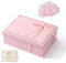 Geschenkbox mit Deckel 25 x 18 x 8,5 cm, Geschenkschachtel mit Schleife, Geschenkbox mit Schleifen, Geschenkschachtel mit Deckel, Grußkarten, für Hochzeit Geburtstag Weihnachten, Rosa