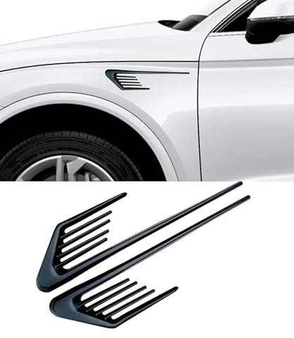 Flaconi 2PCS Decalcomania Per Cofano Auto,Adesivo per Cofano Dell'auto,Prese D'aria Laterali Auto Decorative,Decorazioni Auto,Decorativo per Cofano Autoadesivo,Adatta Alla Maggior Parte Delle Auto