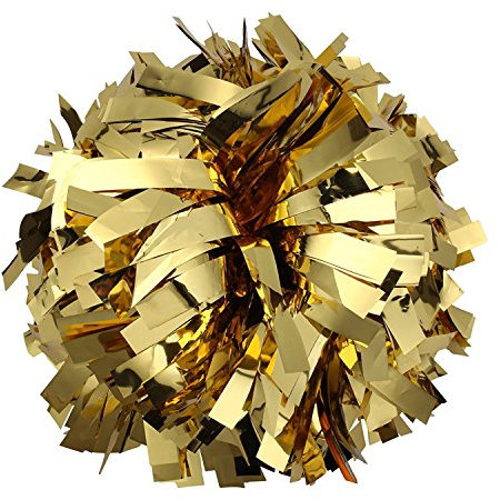 Metallic Cheerleader Cheerleading Pom Poms 15,2 cm 1 Paar (Gold)