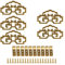8x4.6cm Chinese Style Classical Painting Picture Frame Hanger Hanging Hooks CYJ020 Antique Brass with Screws Pack of 5