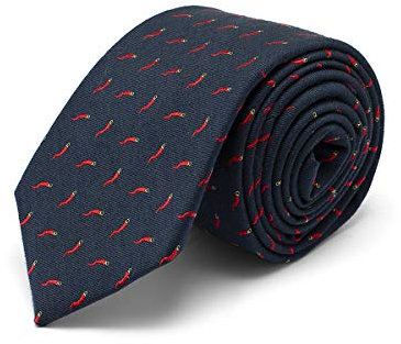 Brera67: elegante blaue Krawatte aus Seide und Wolle mit Glückshorn 148 x 8 | Krawatten für Herren | Krawatte Jungen | Accessoires Männer für Jacke und Anzug