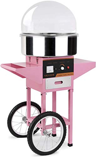 ORIGINAL SONORO Mobile Zuckerwattemaschine+ Wagen+ Deckel – Aus hochwertigem Edelstahl – 1030W Heizleistung – 30W Motorleistung - Transparentes Bedienfeld - Regulierung der Heiztemperatur
