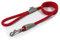 Ancol Viva Reflective Rope and Leather Snap Dog Lead - Red - Durable Weatherproof Poly Weave Puppy Walking Accessory - 1.07m x 10mm