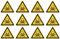Warnung vor giftigen Stoffen: W016 - DIN EN ISO 7010 / ASR A1.3 - Aufkleber: 2,5 cm, 12 Stück