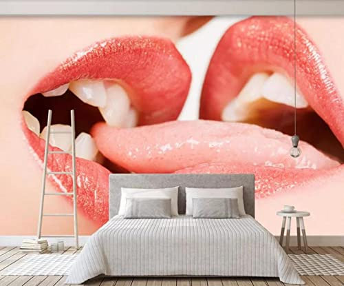 Customized Large 3D Mural Wallpaper Modern Sexy red Lips kiss Background Wall Decoration Painting 430Cmx300Cm