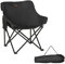 Outsunny Chaise de Camping Pliable avec Sac de Transport et Pochette latérale Compact Ultra légère adaptée au Camping, à la Plage, au Barbecue, à la pêche - Noir