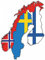 Samunshi® Skandinavien Aufkleber Autoaufkleber in Nationalfarben Norwegen-Schweden-Finnland 11 x 15cm
