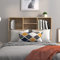 Homgoday Bett-Kopfteil mit Ablagen Kopfteil-Regal Wand-Kopfteil mit Fächer Kopfenden Bücherregal-Kopfteil für Bett Bettgestell Bettrahmen Schlafzimmer Sonoma-Eiche 100x19x103,5 cm