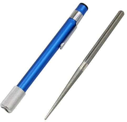 1 juego con 2 lápices para afilar cuchillos al aire libre, portátil para exteriores, afilador de diamante, adecuado para cocina y exterior