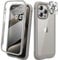 Diaclara for iPhone 15 Pro Max Case, Full Body Rugged Case with Built-in Touch Sensitive Anti-Scratch Screen Protector + Glass Camera Lens Protector for iPhone 15 Pro Max 6.7 (Natural Titanium)