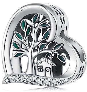 NINGAN 925 Sterling Silber Stammbaum Anhänger Damen Armband Charme Perlen, ein Geschenk für Familie