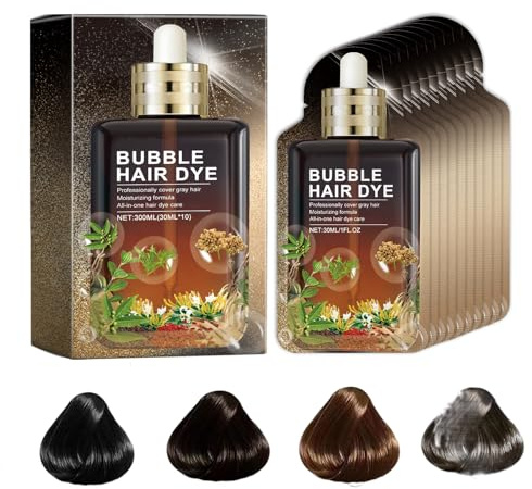 Tinte Para El Cabello De Plantas De Burbujas, Tinte Para El Cabello De Plantas Naturales Para Cabello Gris, Hombres Y Mujeres (CastañO)