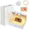 Idota Geschenkbox mit Deckel, Geschenkschachtel Schwarz, Geschenkkarton mit Schleife, Tasche, Farbband, Licht, Raffia, Grußkarten,Geschenkboxen für Hochzeit Geburtstag Weihnachten Jubiläum (Weiß S)