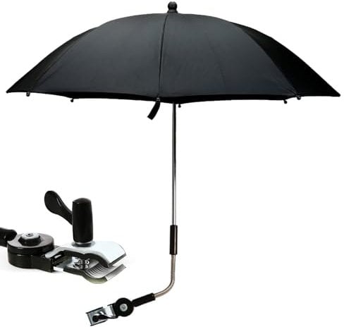 Roontin Pram Umbrella - 72cm Pram Parasol with Adjustable Fixing Clamp, UPF 50+ UV Protection Universal Stroller Umbrella for Pram, Stroller, Pushchair, and Buggy