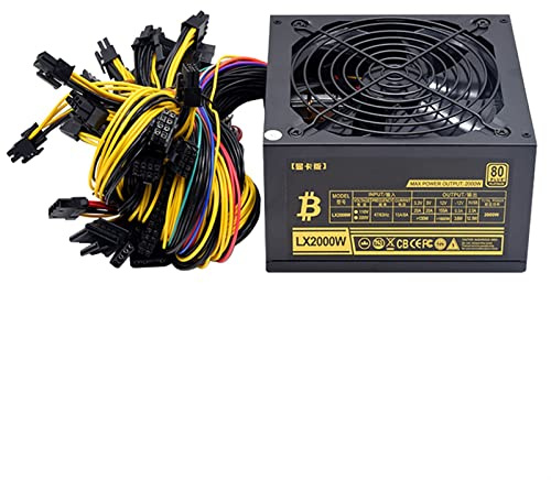 BANDKIT AC 110V-220v ATX Pc 2000W Fuente de alimentación 8 tarjetas gráficas Ethereum ETH BTC Mining Antminer Psu para US CA MX BR JP Voltaje