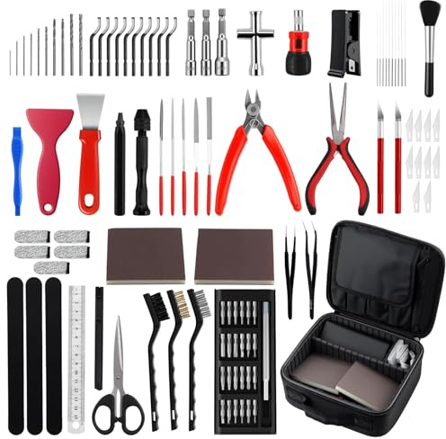 KAMTOP 120 PCS 3D Printer Tool Kit, All-in-One 3D Printing Accessories | Tools for sanding, drilling, cleaning, deburring and finishing prints, storage bag included, for beginners and professionals