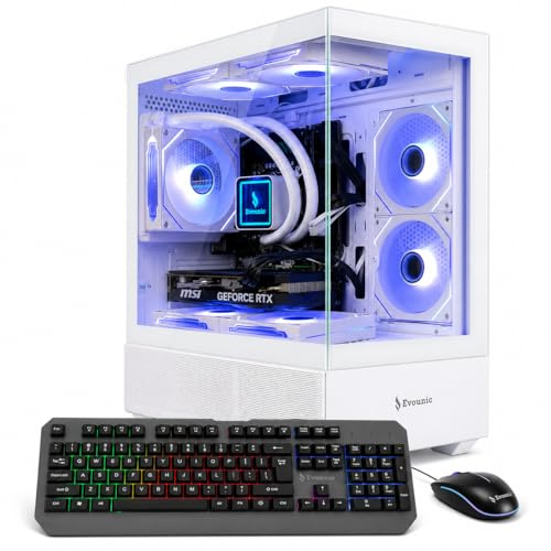 Computer desktop da gioco raffreddato a liquido - Processore 12-Core, GeForce RTX 4060 GDDR6, 64 GB di RAM, SSD NVMe 512 GB + HDD da 1 TB, WiFi 6 e BT 5.4, 7 × ventole ARGB, 650 W PSU, Windows 11