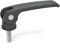Ganter Normelemente | Exzenterspanner mit Schraube - 927-82-M8-60-B-B | Grifflänge l1: 82mm | Gewinde d2: M8 | Hebel Zink-Druckguss, schwarz | 1 Stück