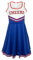 Cheerleader Cheers Kostüm für Damen - Blau Weiß Rot - Gr. 48/50