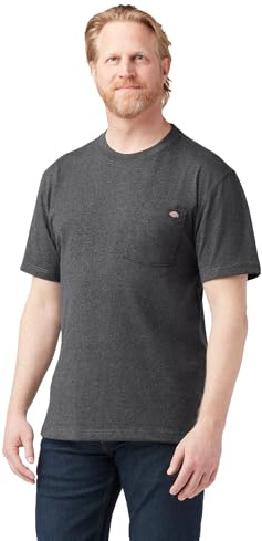 Dickies Men's Heavyweight Crew Neck Short Sleeve Tee T-Shirt, Charcoal Gray Heather, S