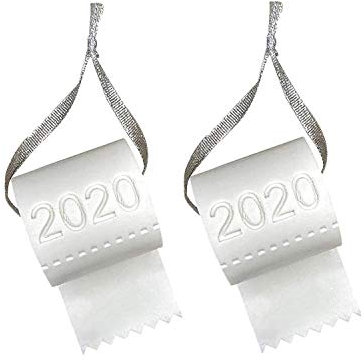 Youning Weihnachtsschmuck 2020 Klopapier üBerlebende Familie, Weihnachten Dekorationen Anhänger,Weihnachten Baum Hängend Toilette Papier Krise Ornament Dekoration Weihnachtsanhänger (2PC)