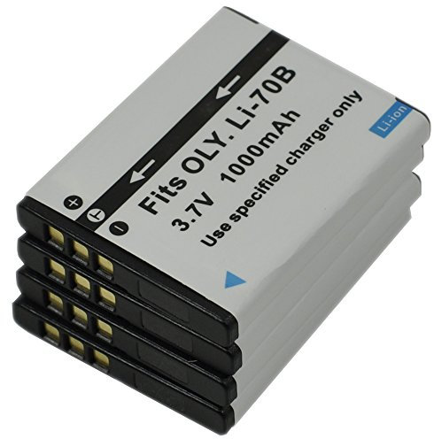 BTBAI Compatible 4x Li-70B Battery+Charger AC/DC Single for Olympus d-700 d-705 d-710 d-715 d-720 d-745 fe-4020 fe-4040 fe-5040 vg-110 vg-120 vg-130 vg-150 vr-120 vr-130 vr-140 vr-145 x-940 x-990