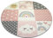 Teppich-Traum runder Kinderzimmer Teppich Spielteppich Regenbogen Herzchen Wolken rosa Creme grau Größe 160 cm Rund
