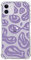 Qimulgociz Trippy Smile Face Clear Phone Case for iPhone 12/iPhone 12 Pro,Cute Purple Smiling Face Case for Girls Boys Men and Women, Unique Trendy Design TPU Bumper Case for iPhone 12/iPhone 12 Pro