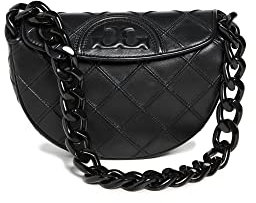 Tory Burch Damen Fleming Soft Mini Crescent Bag, Schwarz, Einheitsgröße