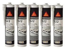SIKA Lot de 5 Colles Mastic Sikaflex 522 Caravan - Blanc - 300ml