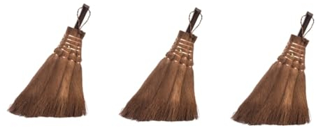 Mobestech 3pcs Mini Straw Broom Mini Sweep Cleaner Small Whisk Broom Whisk Brooms Small Whisk Hand Broom Household Brooms Mini Broom Floor Broom Household Cleaner Portable Small Broom Wooden